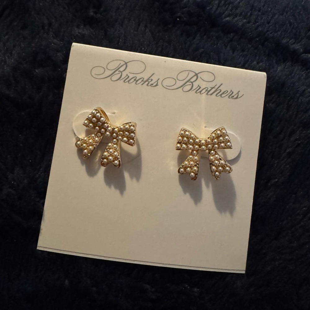 Brooks Brothers Gold Bow Earrings
